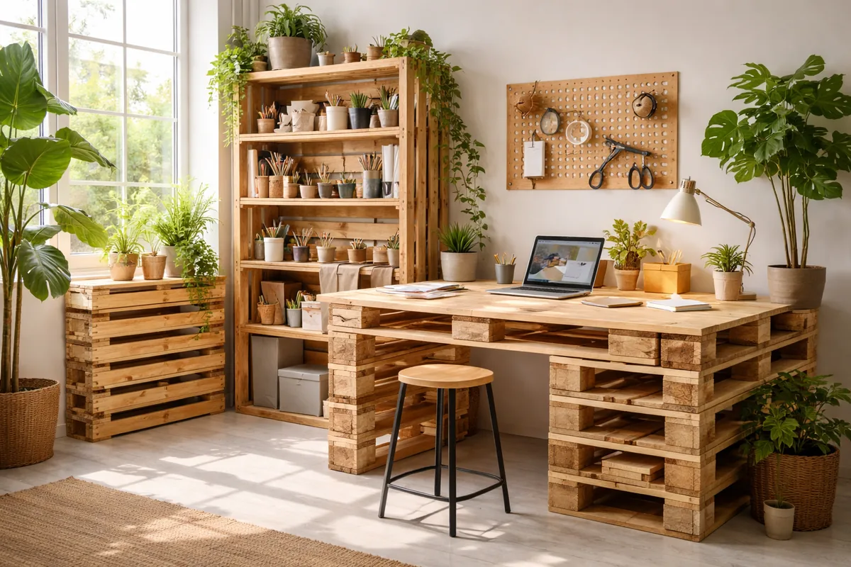 Comment utiliser des palettes pour aménager un espace de travail créatif
